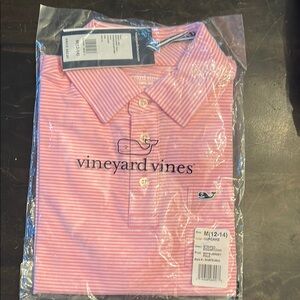 Vineyard Vines Brand New Pink Polo with Classic Stripes